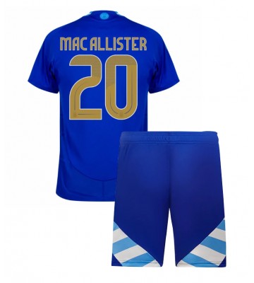 Argentina Alexis Mac Allister #20 Borta Kläder Barn Copa America 2024 Kortärmad (+ Korta byxor)
